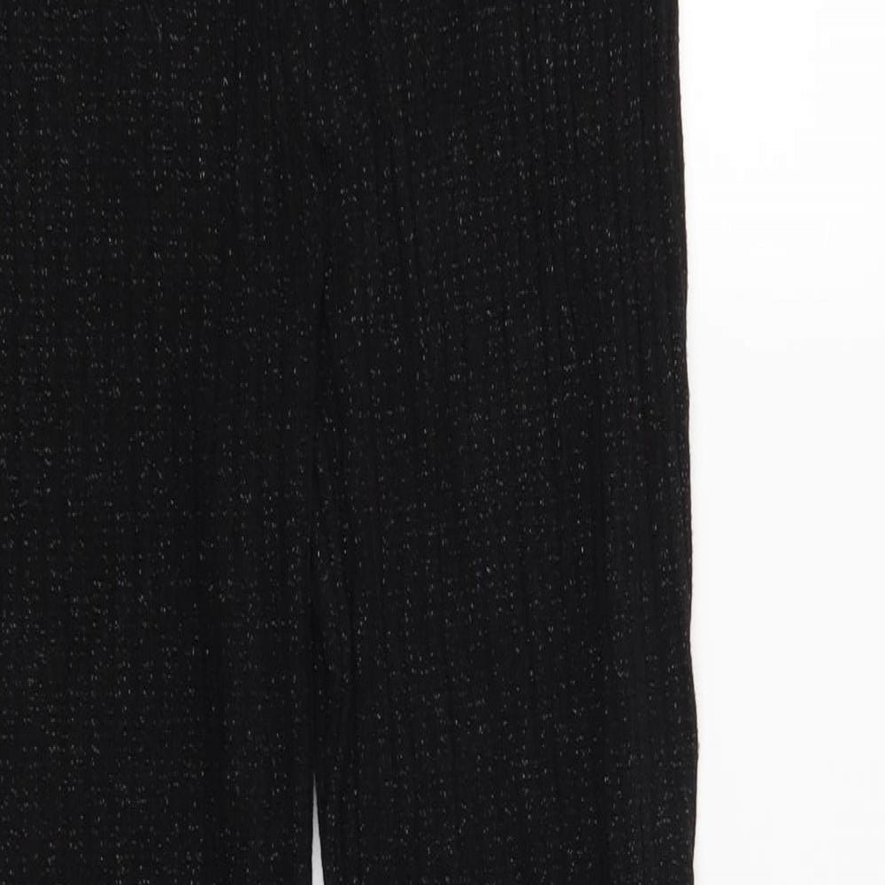 Zara Womens Black Striped Trousers Size S L22 in
