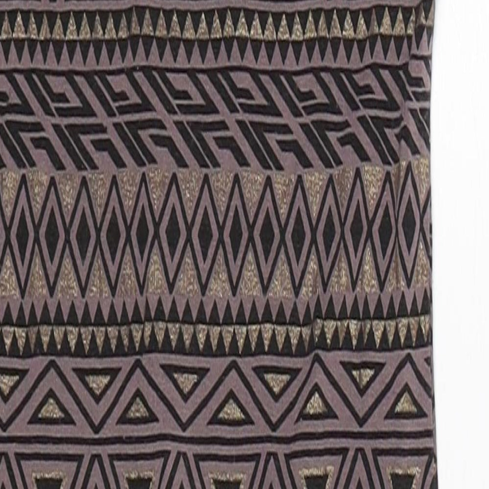 Club L Womens Grey Geometric Bodycon Size 8