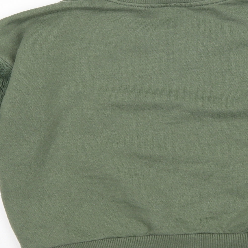Girls Destination Girls Green Animal Print Pullover Sweatshirt Size 11-12 Years