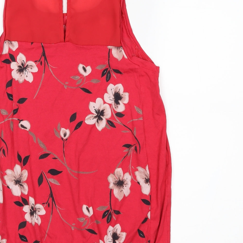 NEXT Womens Red Floral Basic Tank Size S