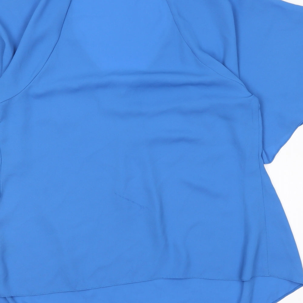 George Womens Blue Basic Blouse Size 8
