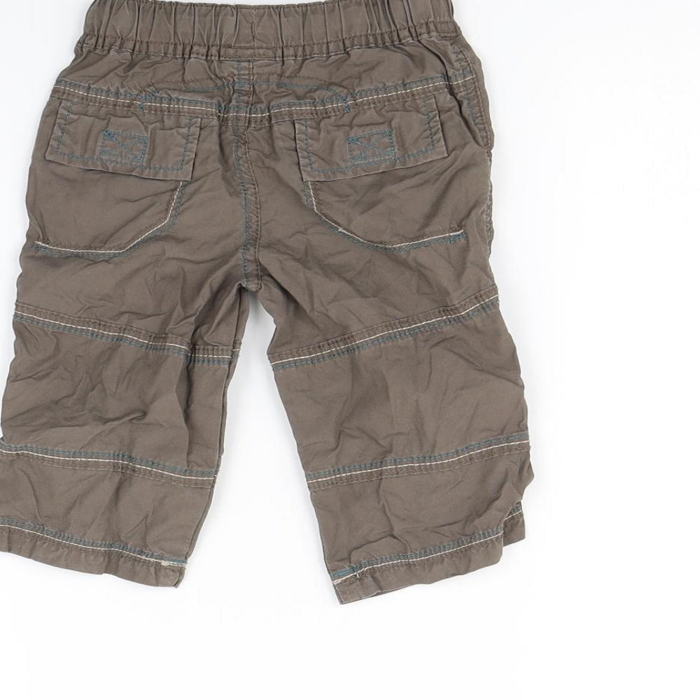 Next Baby Brown Cargo Trousers Size 6-9 Months
