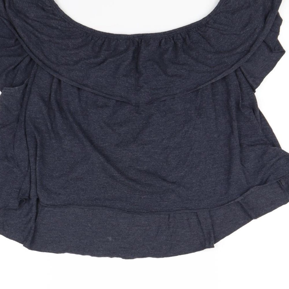 Topshop Womens Blue Cropped T-Shirt Size 16