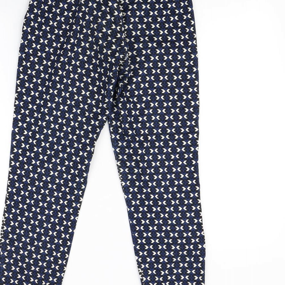 H&M Womens Blue Geometric Straight Jeans Size 6 L28 in