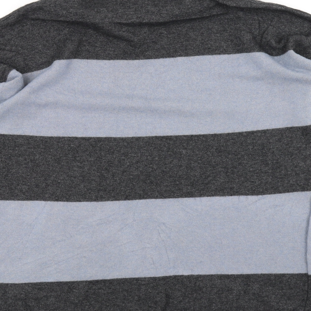 Bendetta Women's Grey Striped Cotton Pullover Jumper Size L