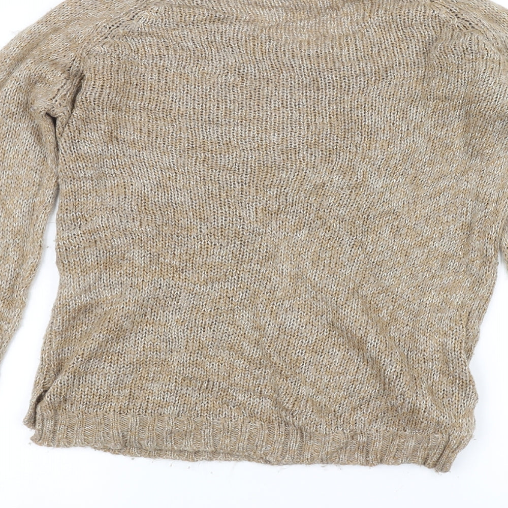 Easy Wear Womens Brown Knit Pullover Jumper Size 10
