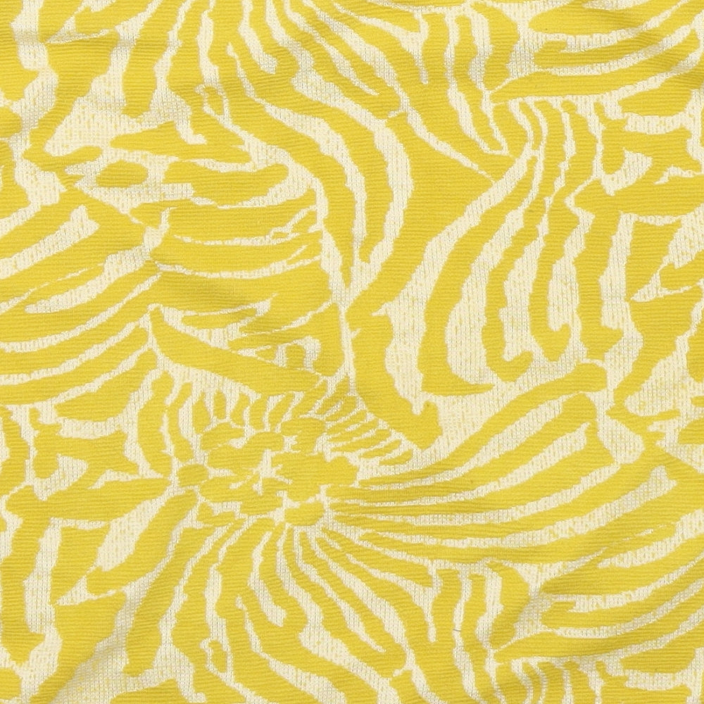 H&M Womens Yellow Geometric A-Line Skirt Size M