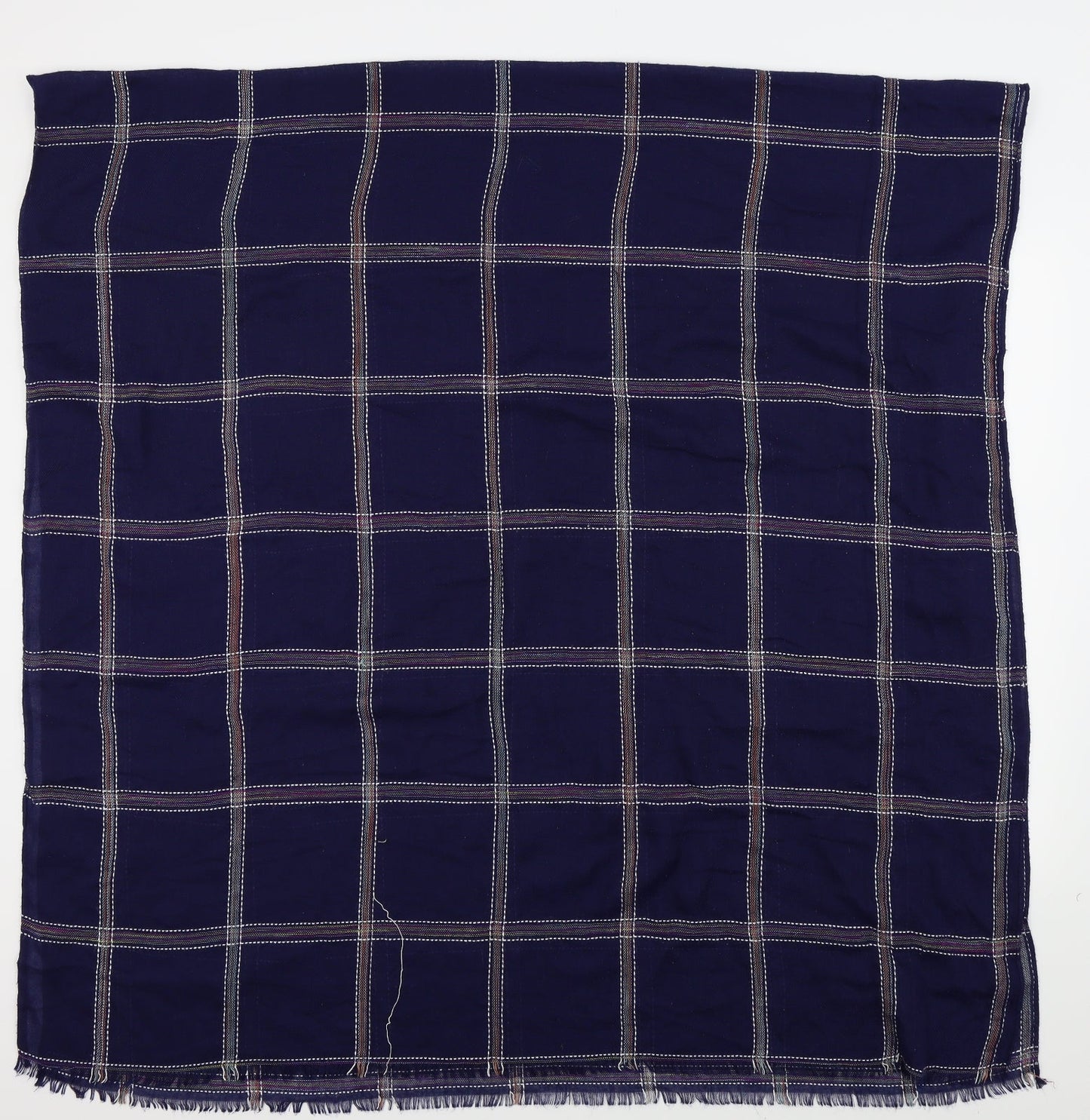 Preworn Blue Check Scarf