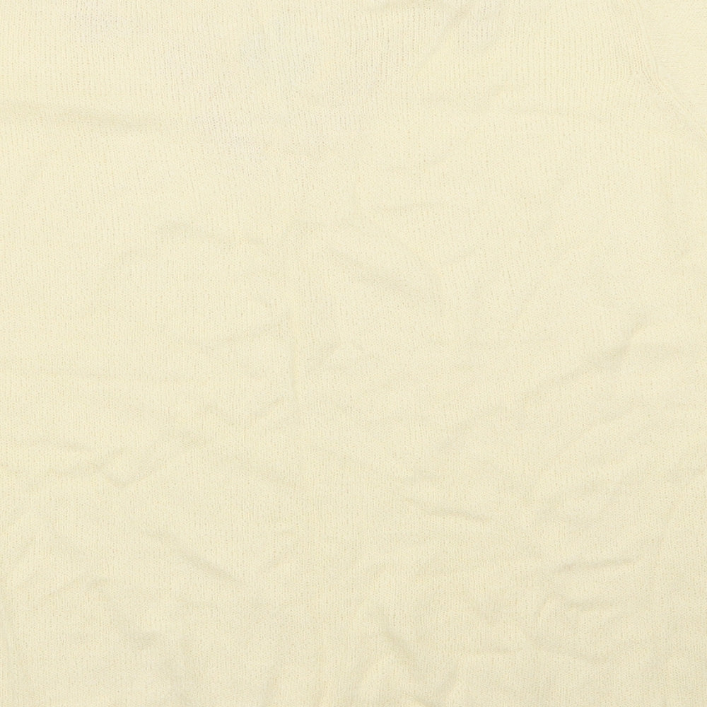 EWM Womens Yellow Floral Basic T-Shirt Size 14