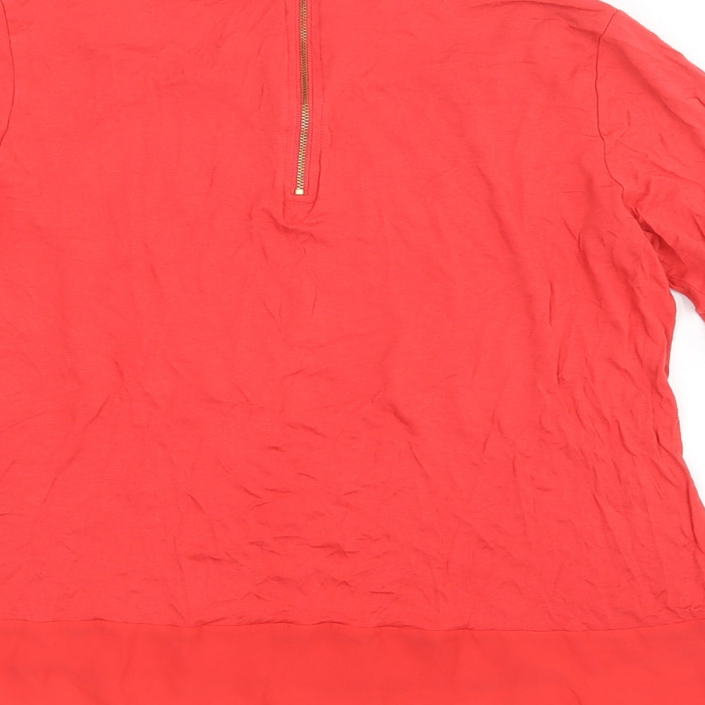 George Womens Red Basic Blouse Size 14