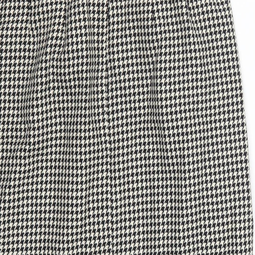Preworn Womens Grey Houndstooth Straight & Pencil Skirt Size 28 in - Black and White