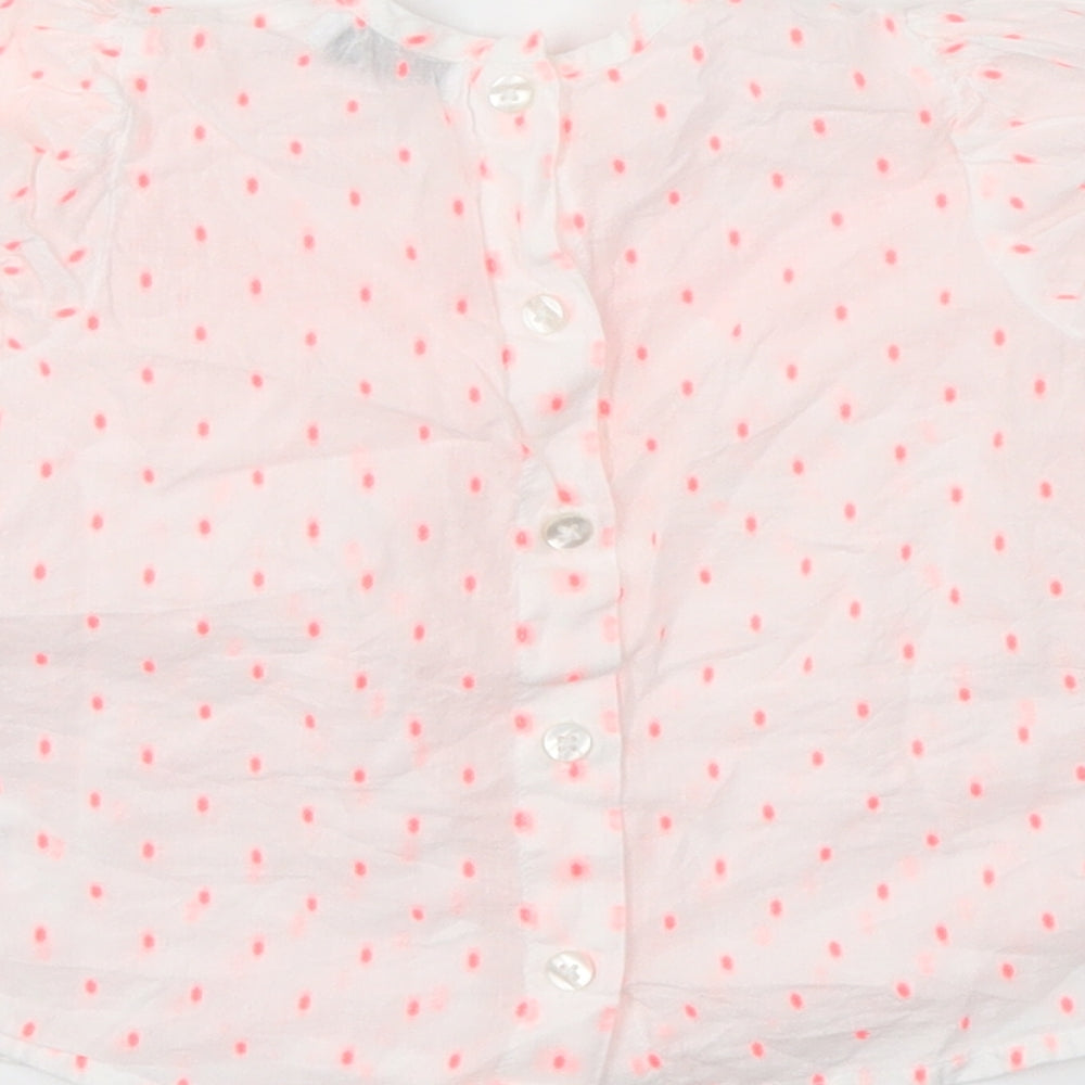 RR Girls White Spotted Basic T-Shirt Size 12 Months