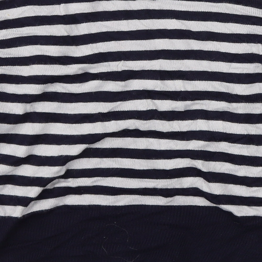 F&F Womens Blue Striped Cardigan Jumper Size 12