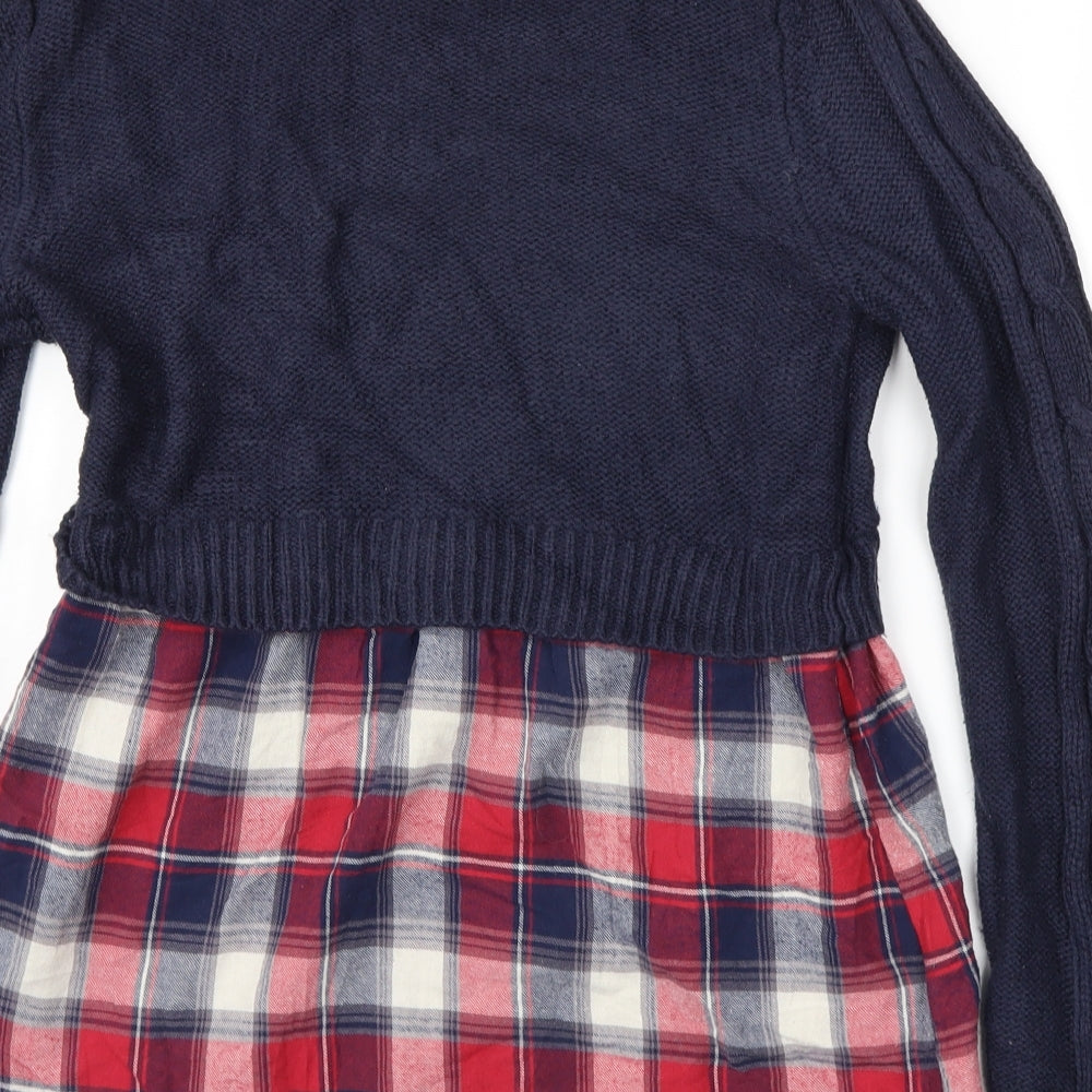 Papaya Womens Blue Check Pullover Jumper Size 12