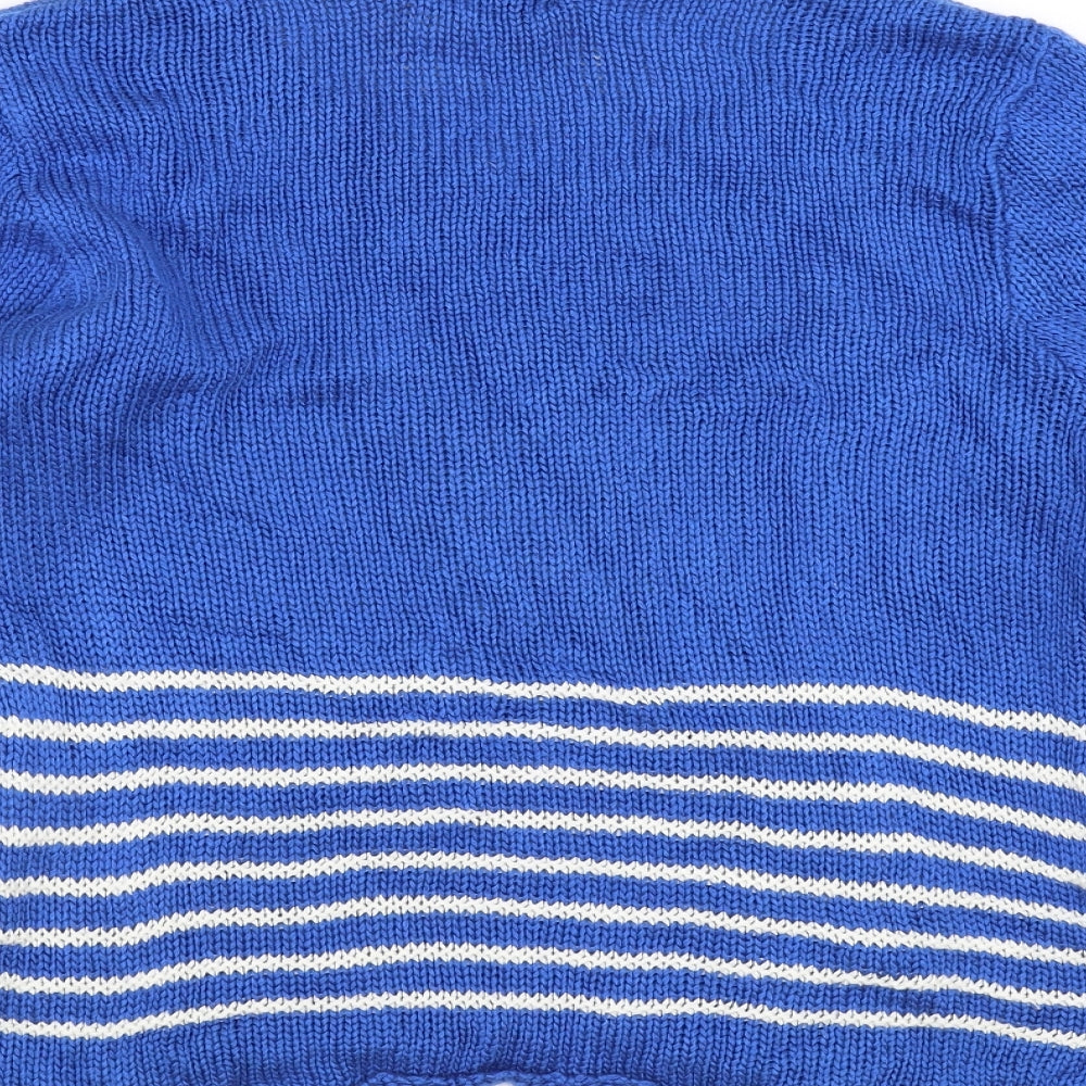 Marble Womens Blue Striped Pullover Jumper Size S