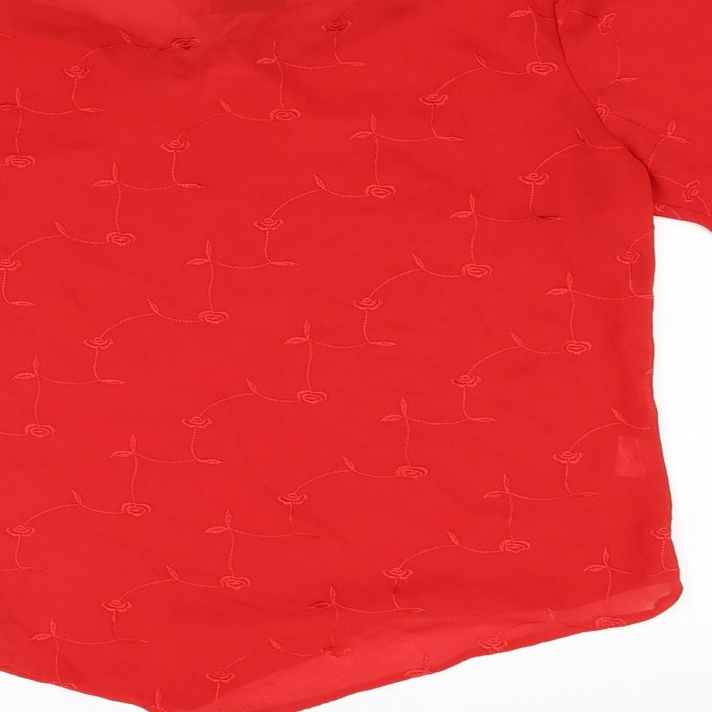 Feminine Womens Red Basic Blouse Size 20