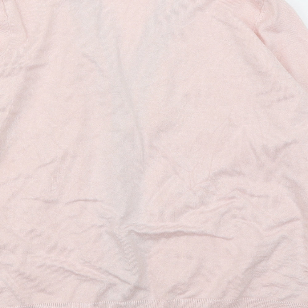M&Co Womens Pink Knit Cardigan Jumper Size 10