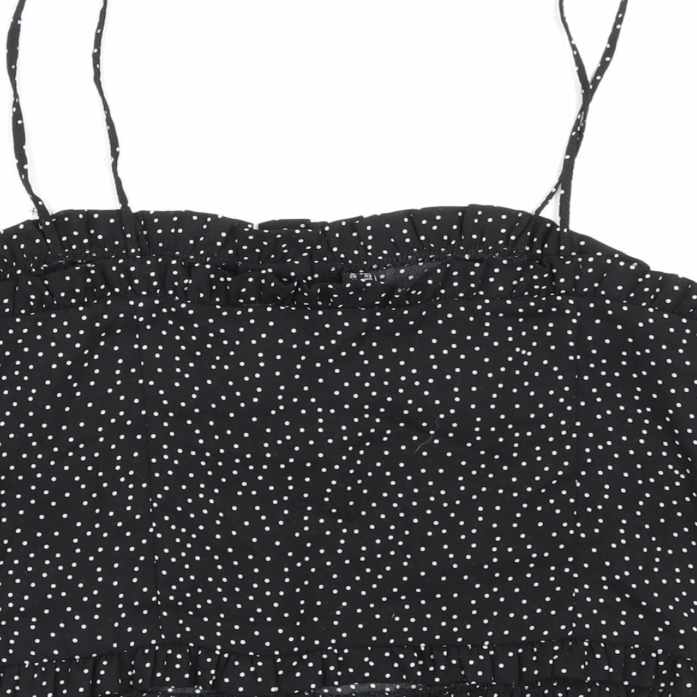 New Look Womens Black Polka Dot Camisole Tank Size 14