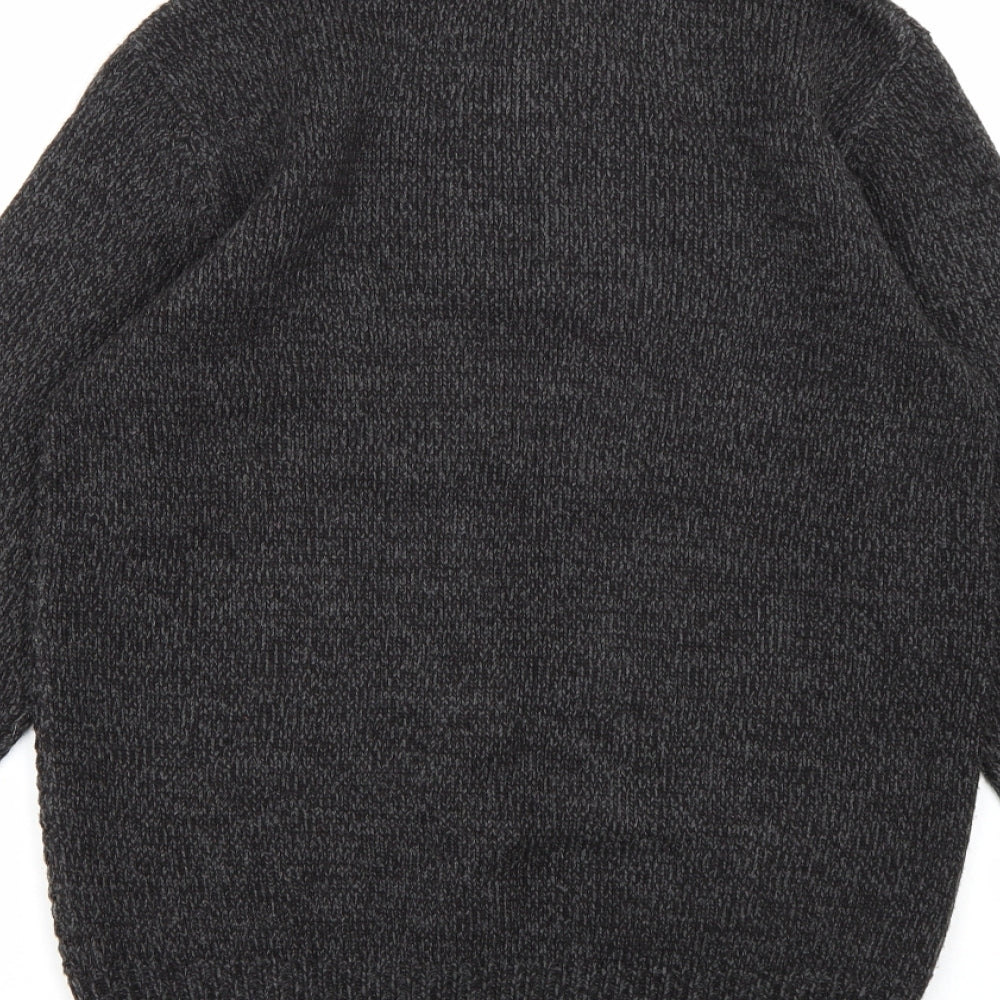 Easy Mens Grey Knit Pullover Jumper Size S