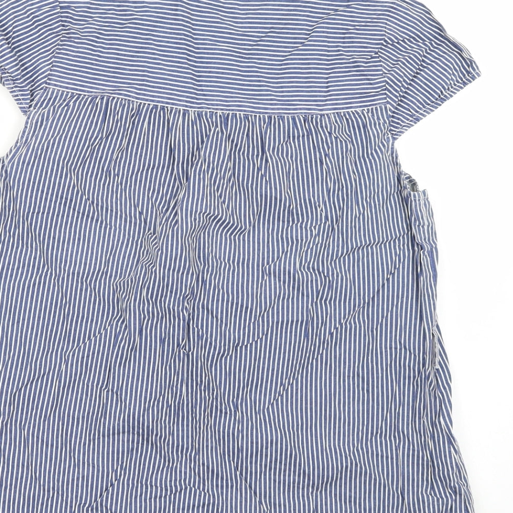 VERO MODA Womens Blue Striped Basic Blouse Size M