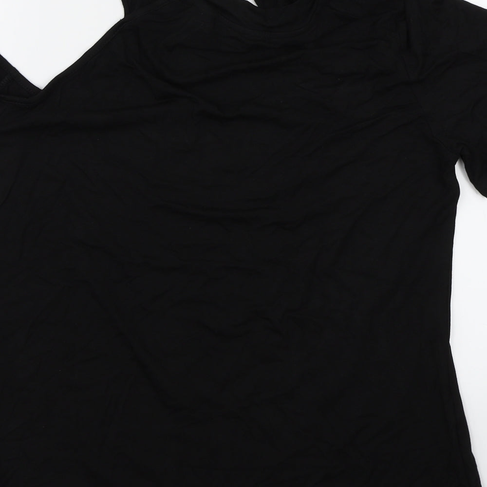 Preworn Womens Black Basic T-Shirt Size XL