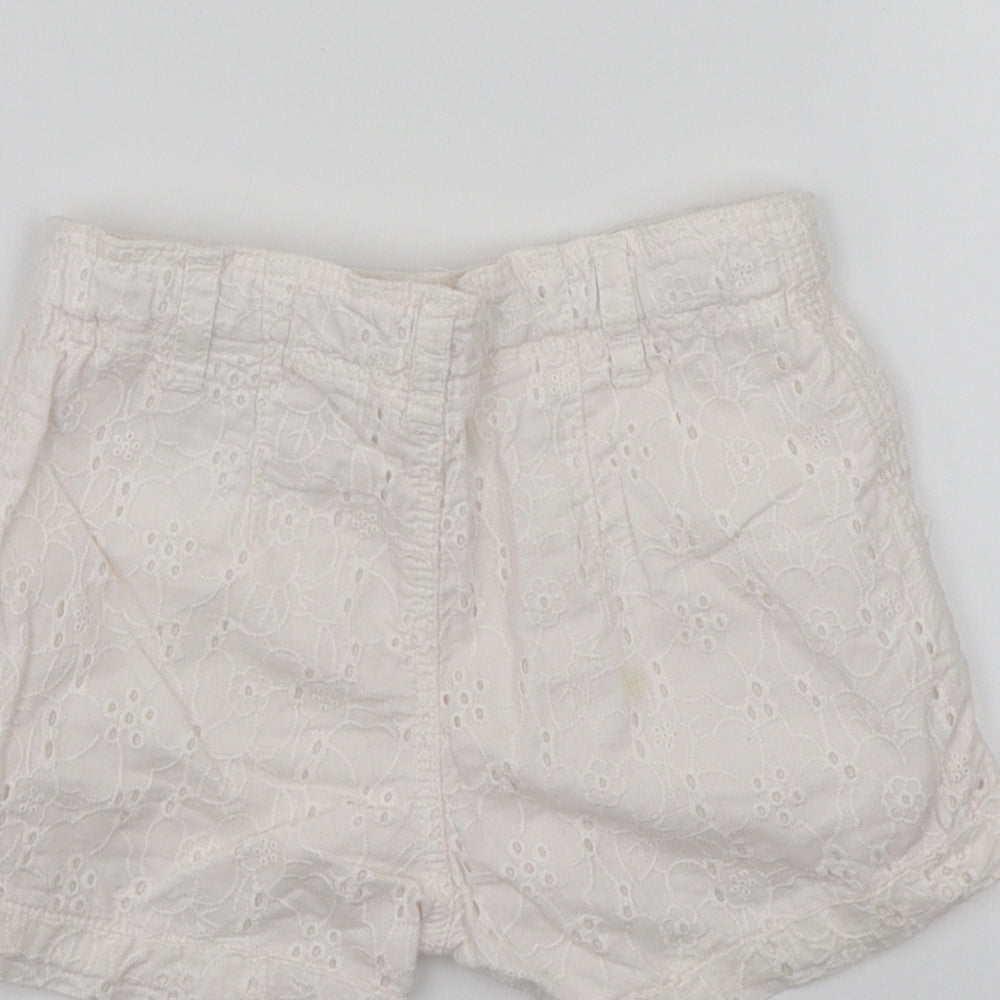 H&M Girls White Floral Cropped Trousers Size 24 Months