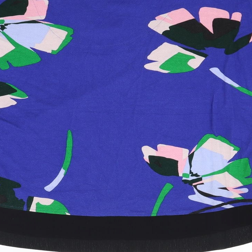 Marks and Spencer Womens Blue Floral Basic T-Shirt Size 12
