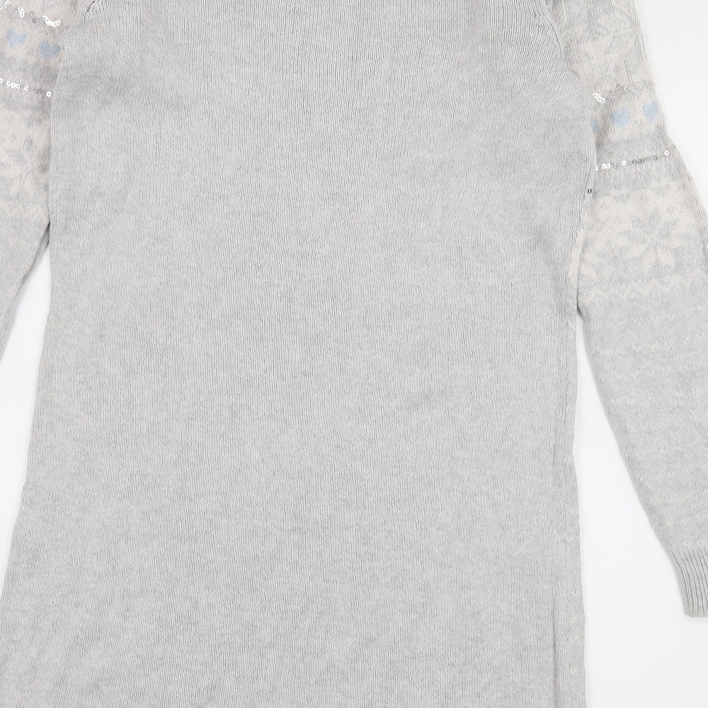 George Womens Grey Striped Knit Pullover Jumper Size 12