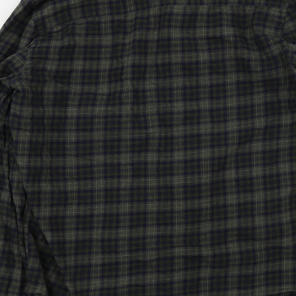 M&Co Mens Green Check Button-Up Size M