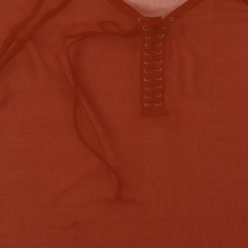 Glamorous Womens Brown Basic Blouse Size L