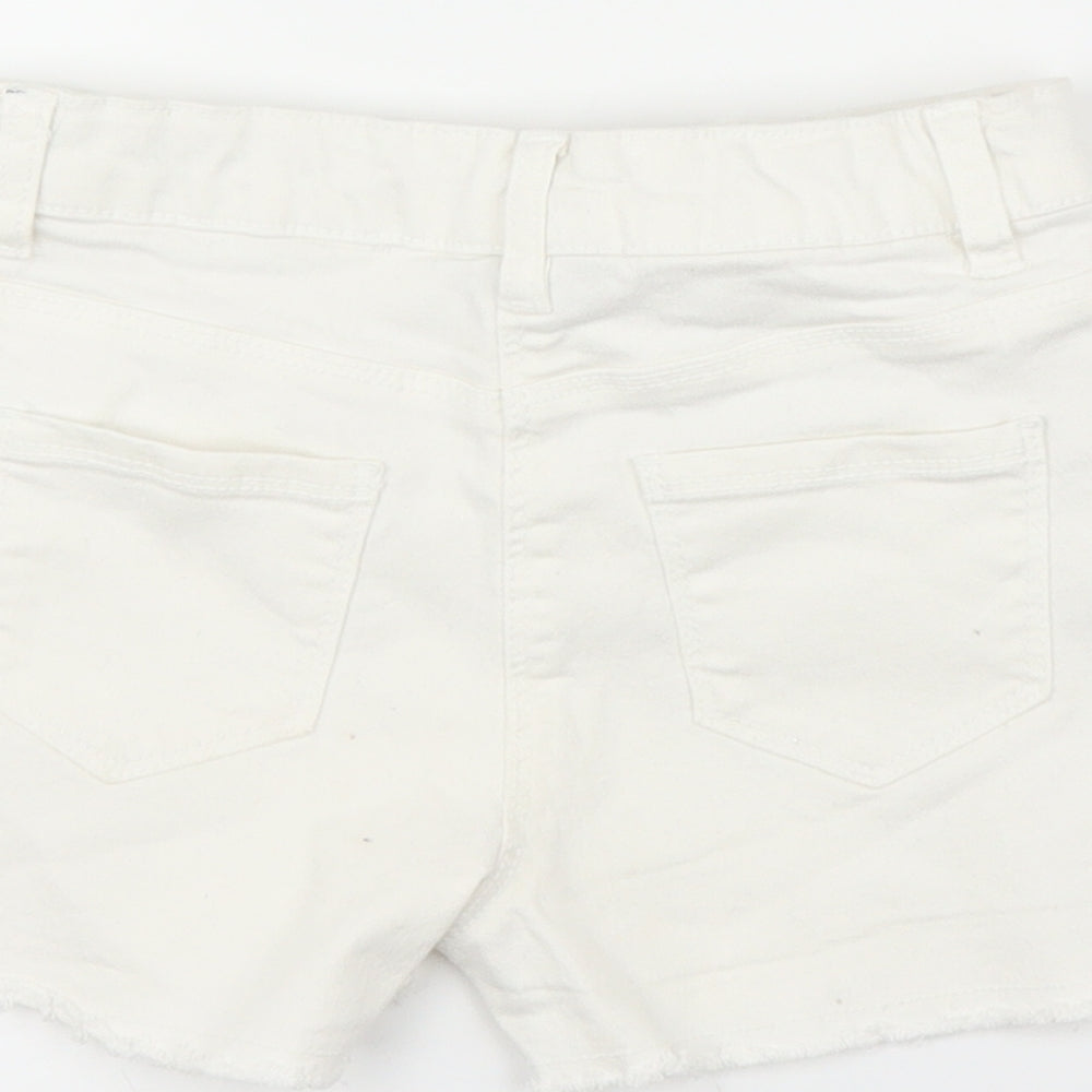 I love Girlswear Girls White Denim Mom Shorts Size 7 Years