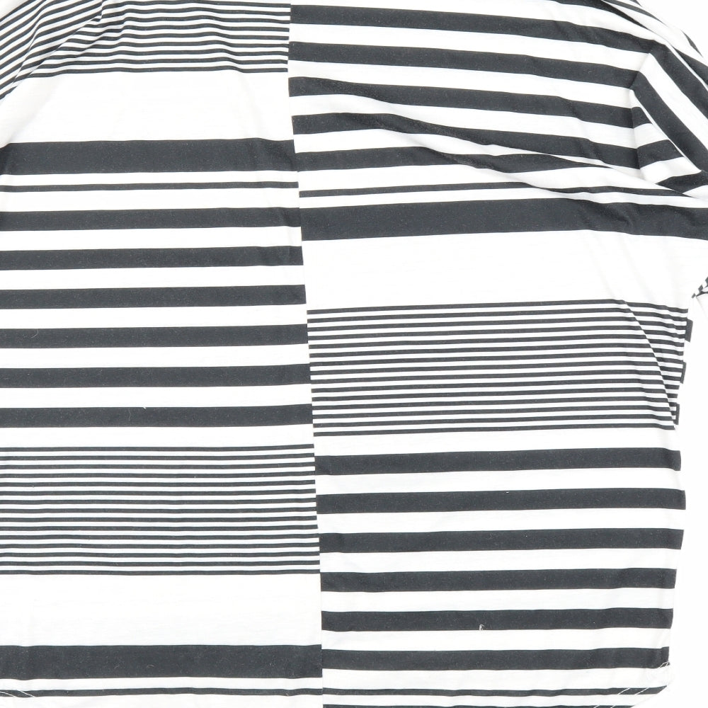 Preworn Womens Black Striped Tunic Blouse Size M