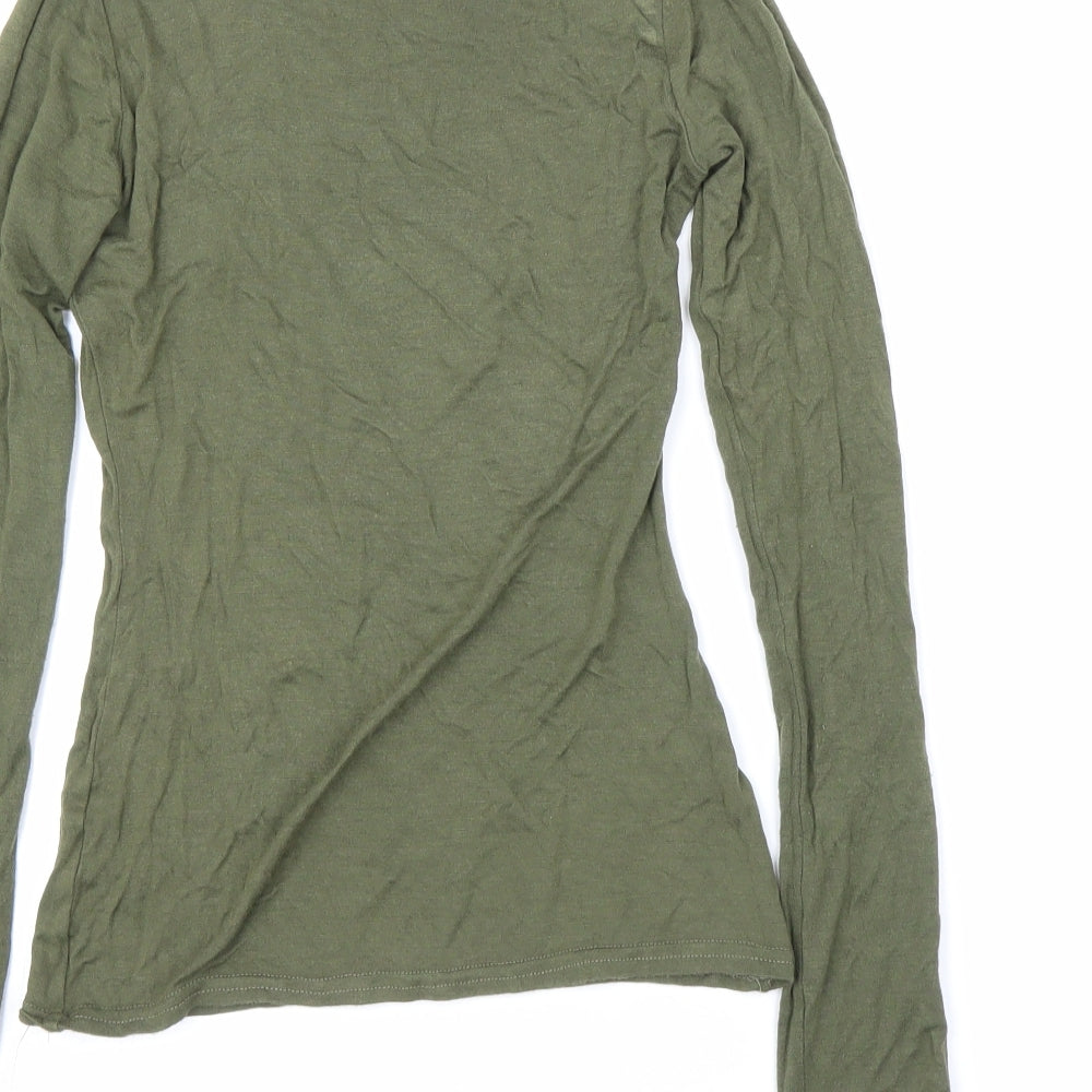 PRETTYLITTLETHING Womens Green Basic T-Shirt Size 8