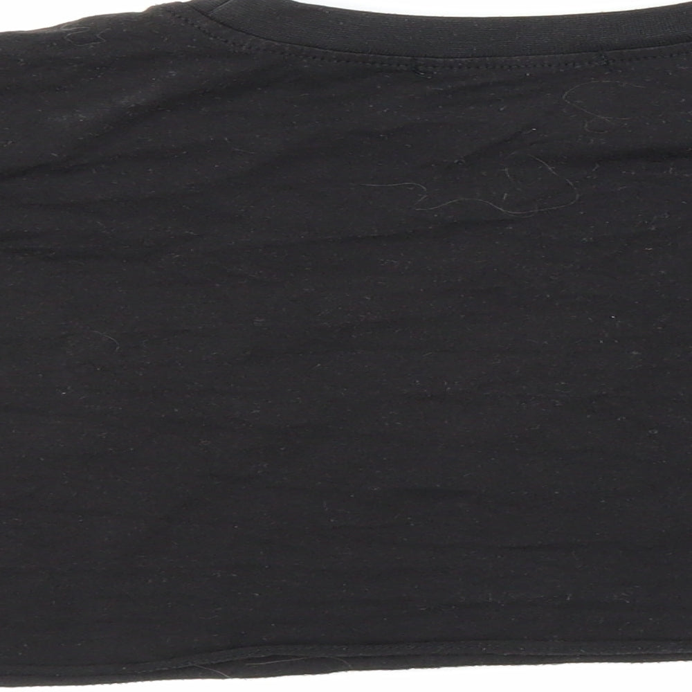 M Womens Black Cropped T-Shirt Size 8