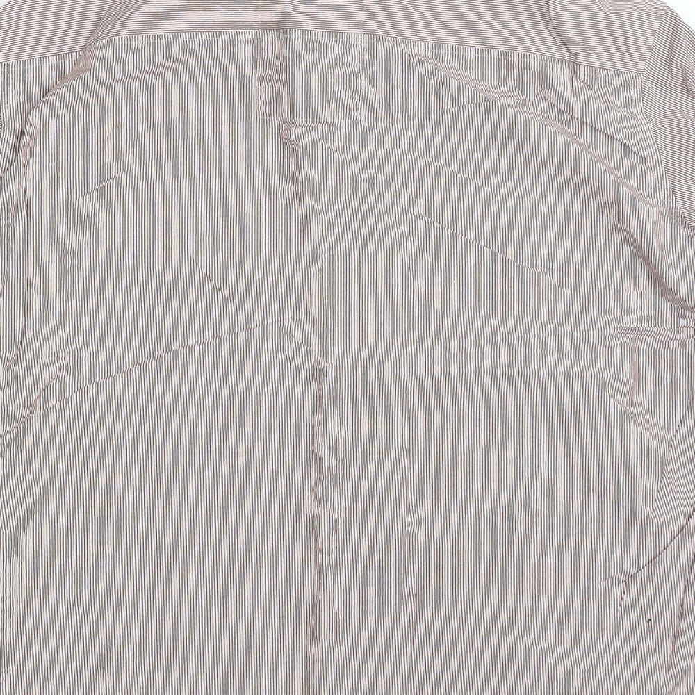 NEXT Mens Brown Striped Button-Up Size M