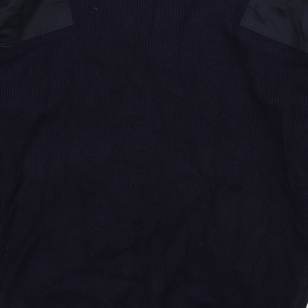 Economy Mens Blue Knit Pullover Jumper Size L