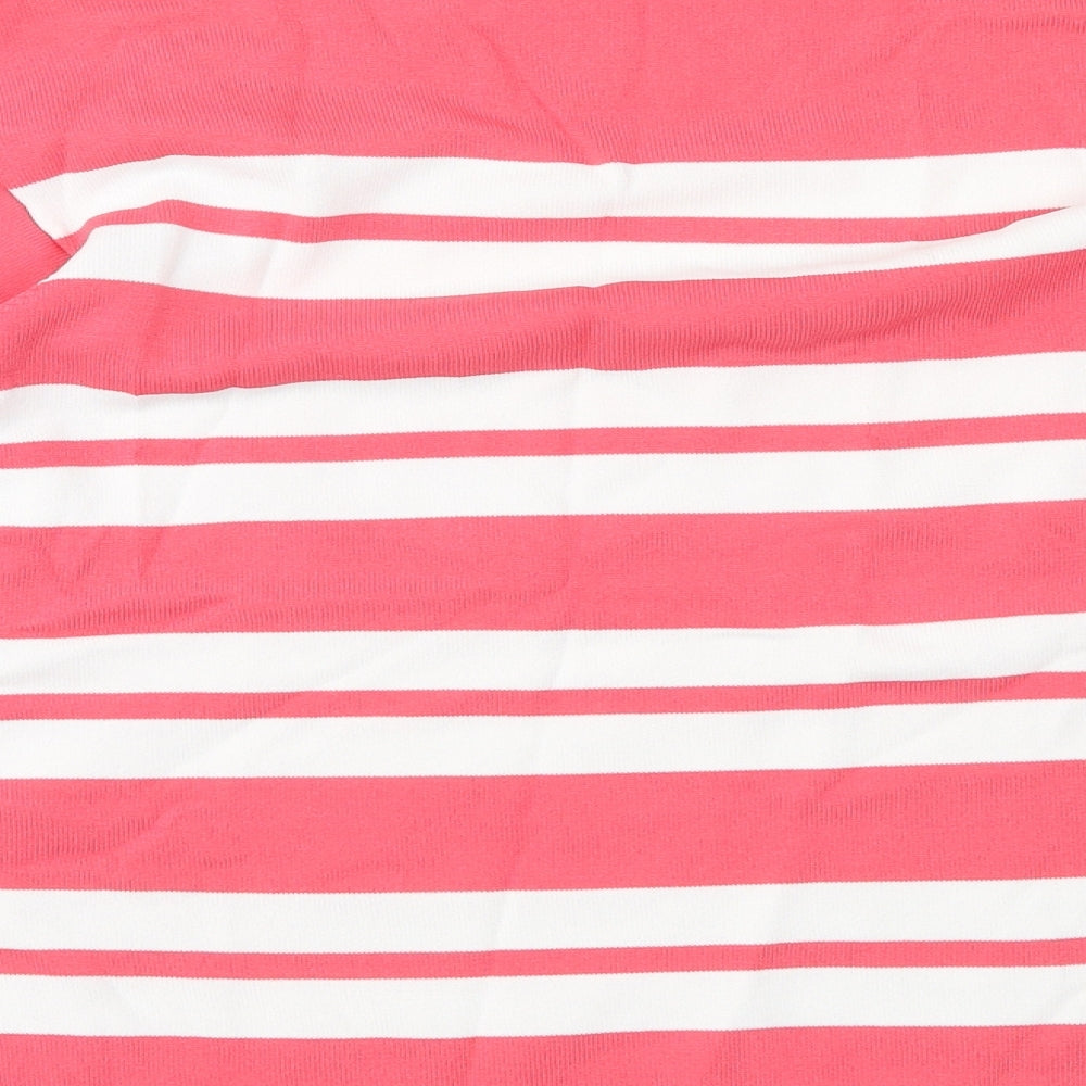 Marks & Spencer Womens Pink Striped Knit Pullover Jumper Size 12