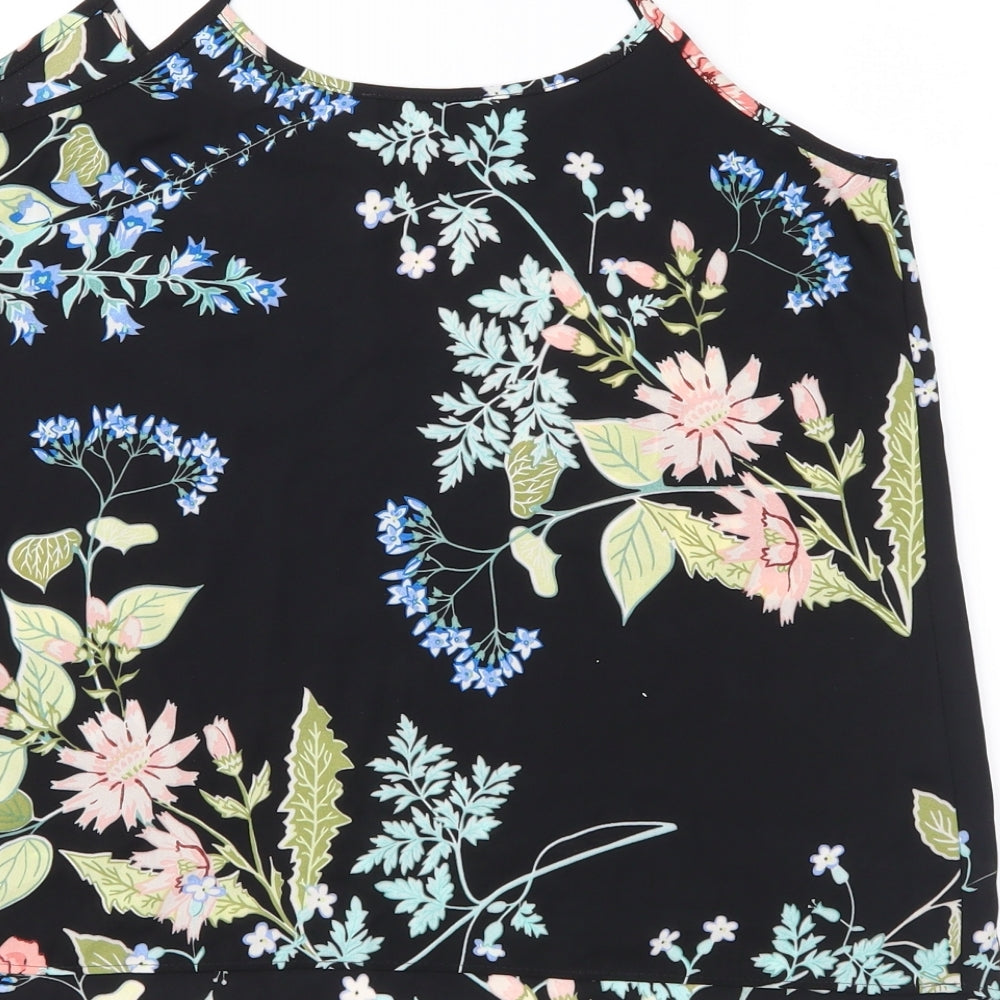 Papaya Womens Black Floral Camisole Blouse Size 8