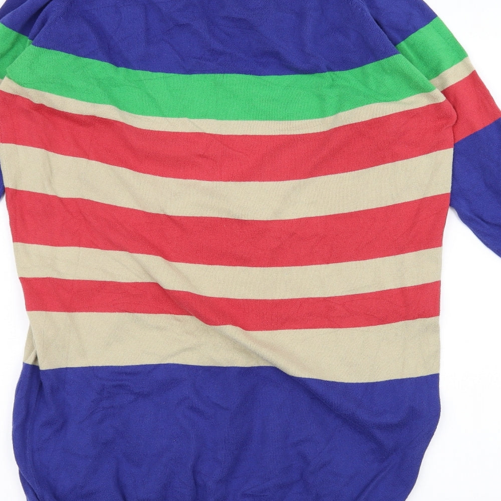 South Womens Blue Striped Pullover Jumper Size 14