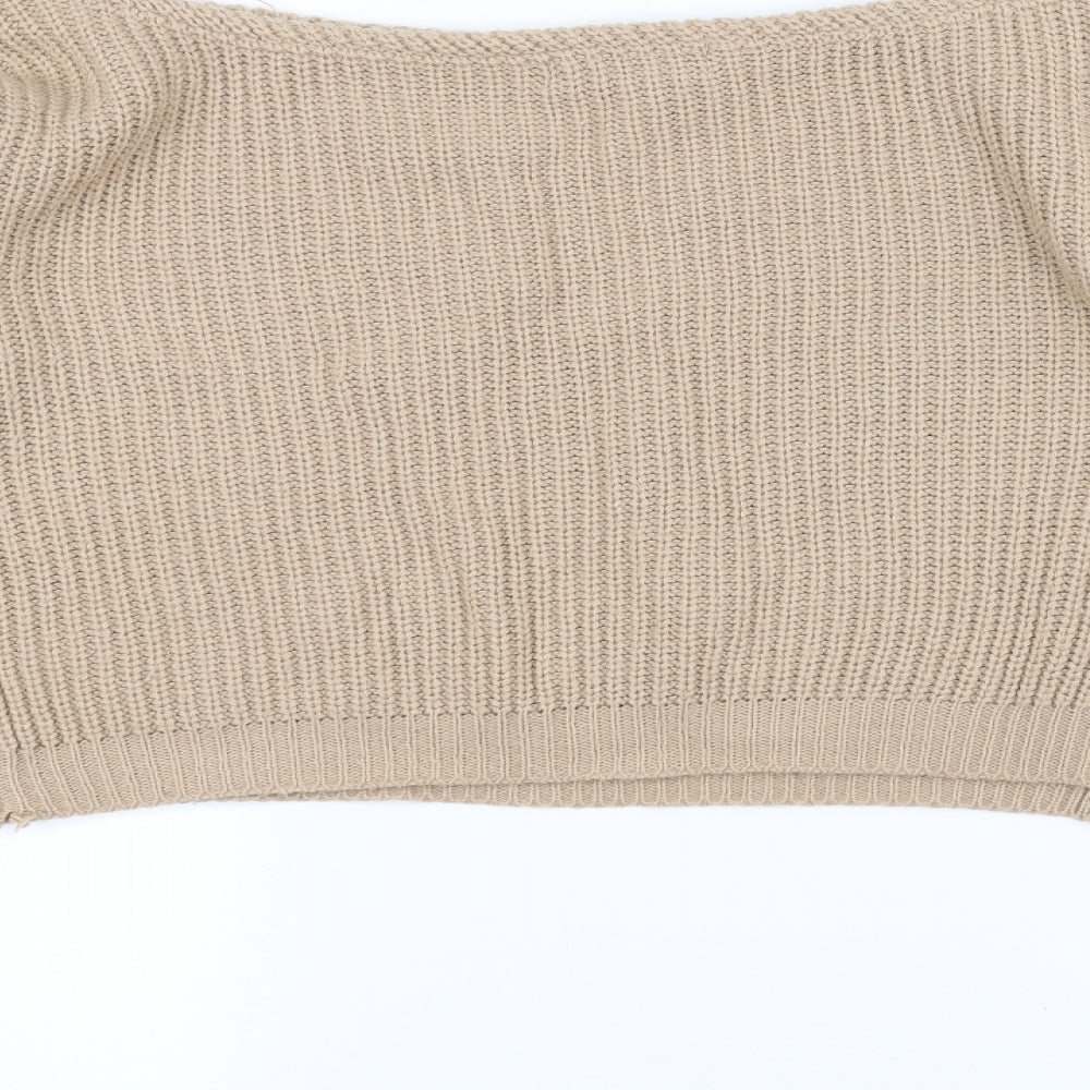 Missguided Womens Brown Knit Pullover Jumper Size S
