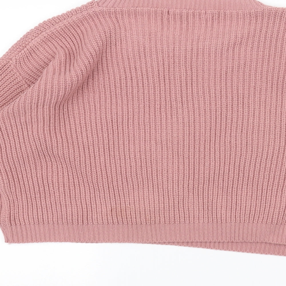 Missguided Womens Pink Knit Pullover Jumper Size M