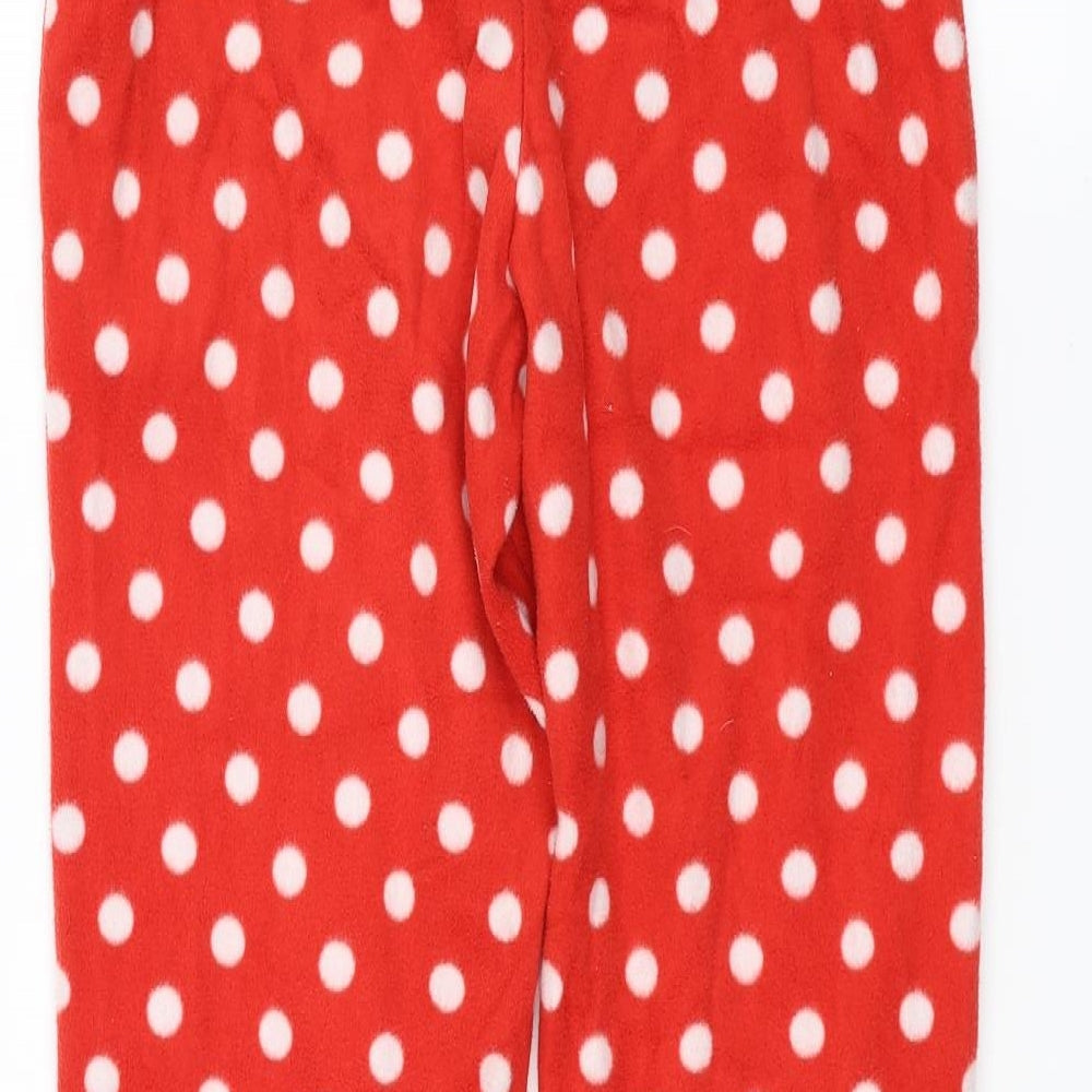 DEBINHAMS Womens Red Polka Dot Trousers Size 10 L24 in