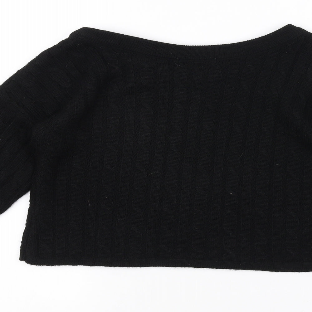 Femme Luxe Womens Black Knit Pullover Jumper Size M