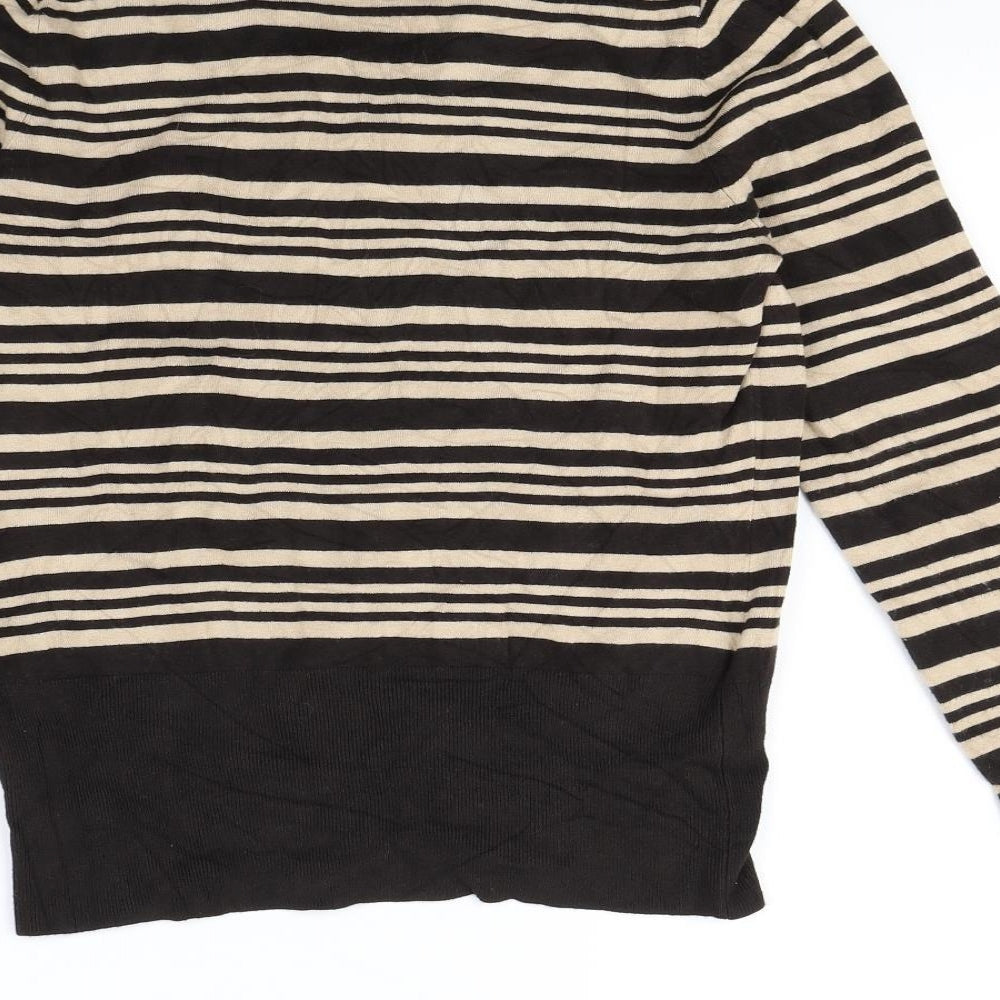 collection debenhams Womens Brown Striped Pullover Jumper Size 16