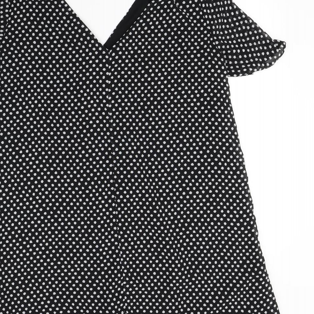 Glamorous Womens Black Polka Dot Mini Size M