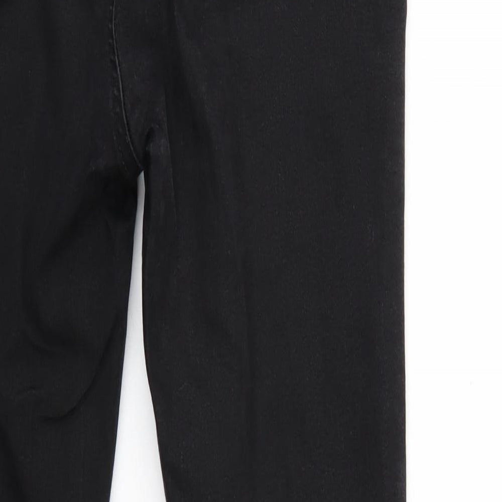 Dorothy Perkins Womens Black Denim Straight Jeans Size 8 L25 in