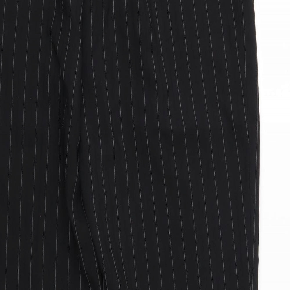 F&F Womens Black Striped Trousers Size 4 L28 in