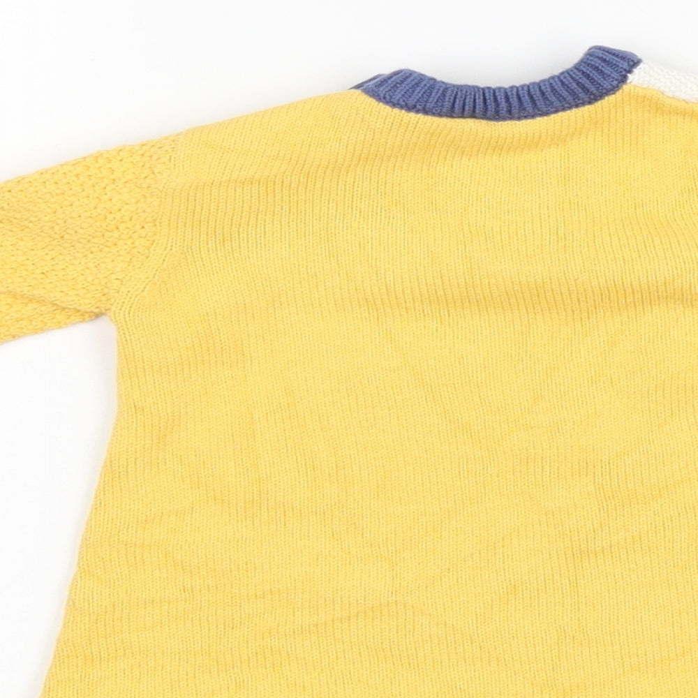 Nutmeg Girls Yellow Striped Jumper Dress Size 3-6 Months