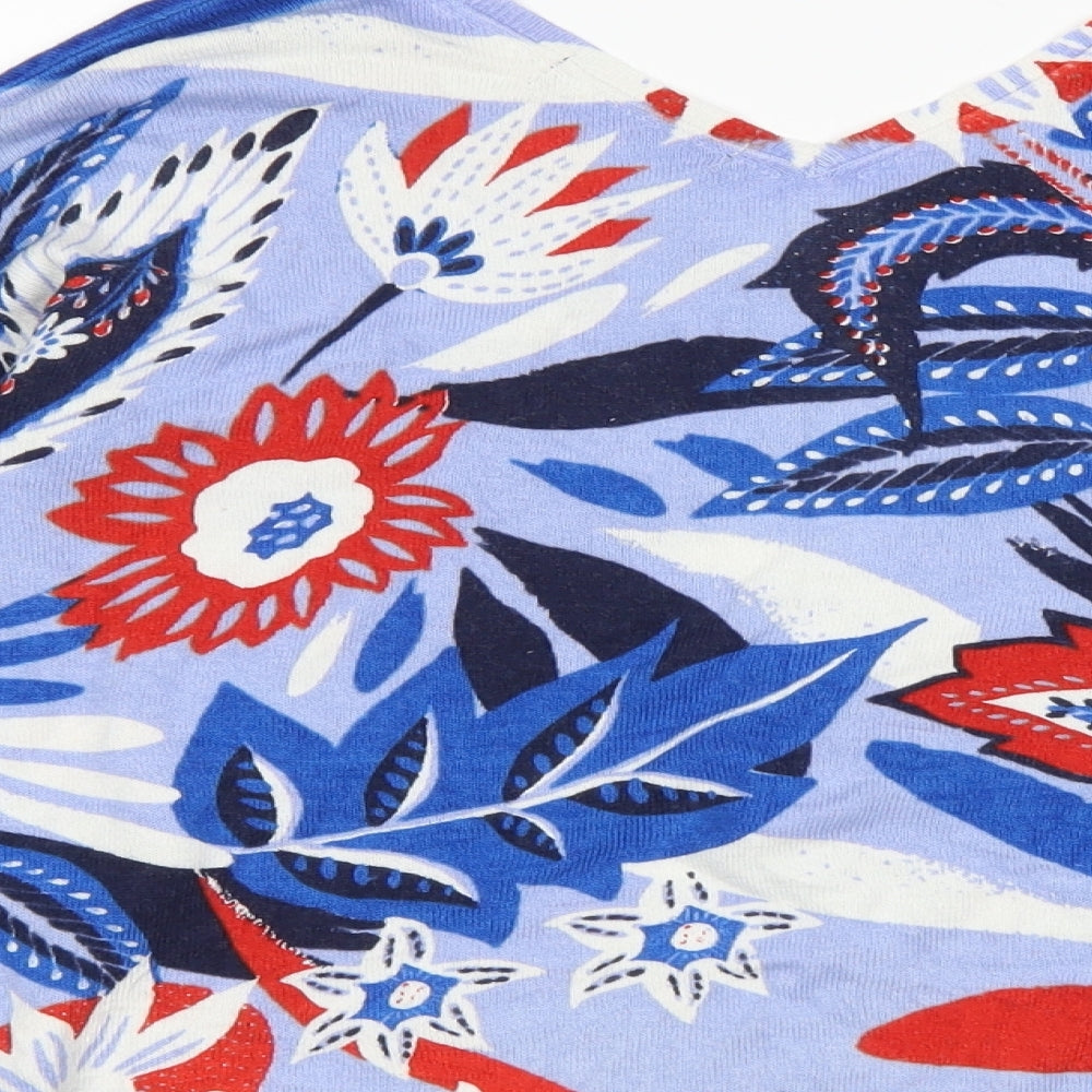 Marks & Spencer Womens Blue Floral Pullover Jumper Size 10
