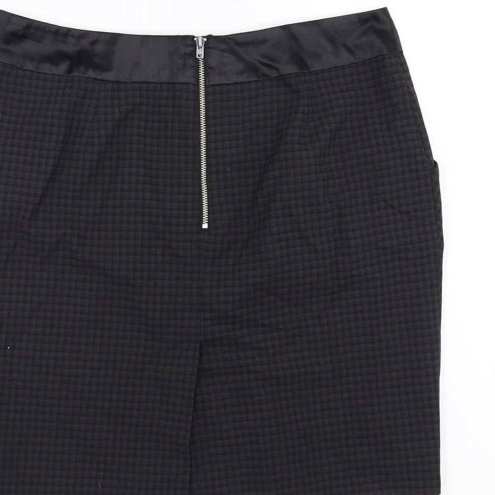 NEXT Womens Black Check Straight & Pencil Skirt Size 10
